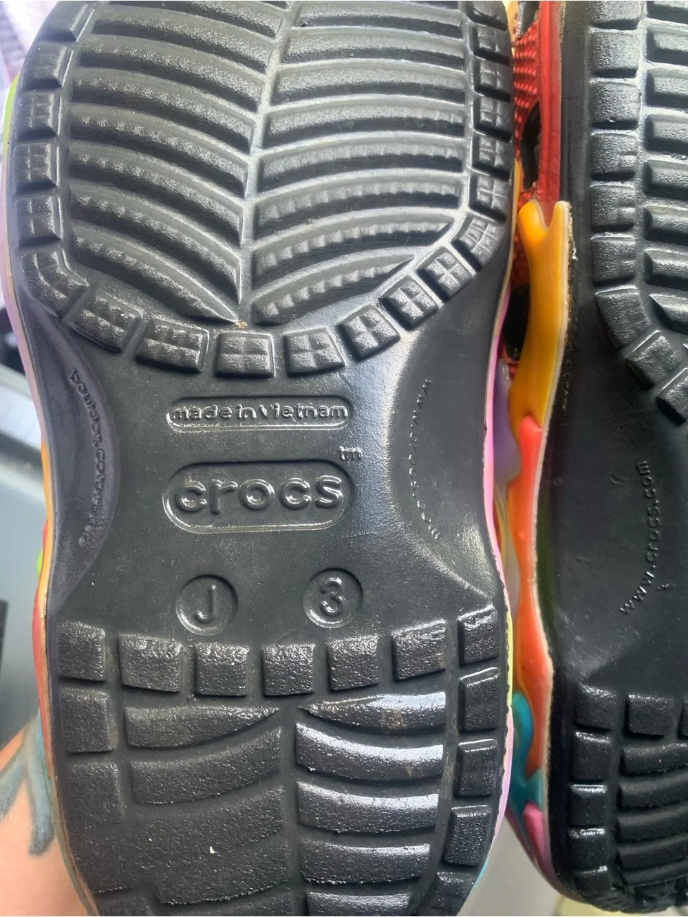 CROCS Gushers edition Rainbow Tie-Dye Clogs